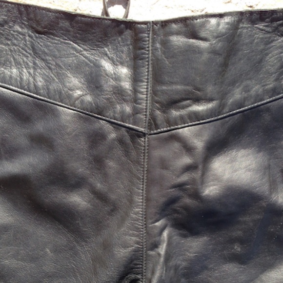 Leather Pants w/ Side Zippers and Laced Fly - Chrome by Carrie Basham - Picture 3 of 8